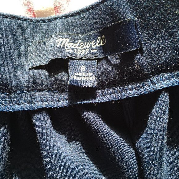 MADEWELL Ponte Swivel Skirt, Navy, Size 6 - Picture 9 of 11